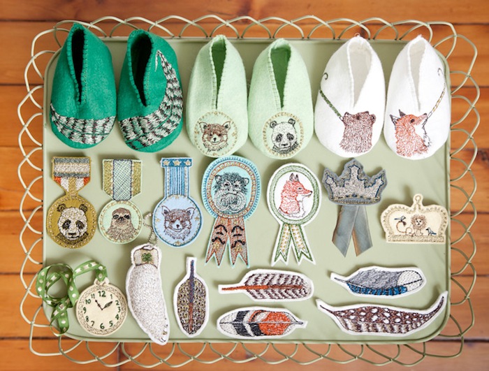 badges, medals, booties and feathers